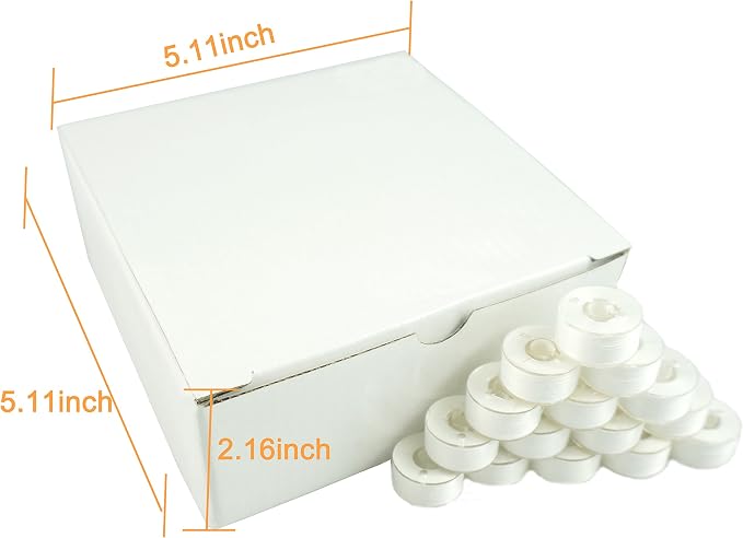 New Brothread 144pcs White 60S/2 Prewound Bobbin Thread Plastic Size A SA156 - Image 2