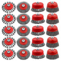 Rocaris 20 Pack Wire Wheel Cup Brush, 4 Inch Twisted Knotted & Coarse Crimped Cup Brush for Angle Grinders, 5/8 -11 Inch Threaded Arbor for Drill