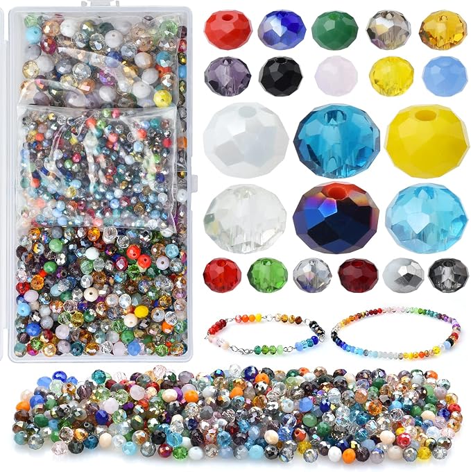 Mixed 4/6/8mm Round Rondelle Beads 1000pcs Lampwork Briolette Glass Crystal - Image 2