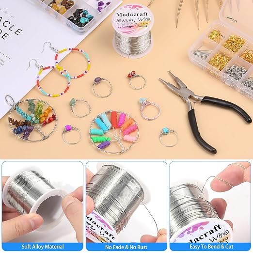 Modacraft 22 Gauge Silver Wire for Jewelry Making - Image 8