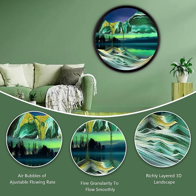 Mtadmai 24" Moving Sand Art, 3D Sand Art Pictures Deep Sea Sandscape Living - Image 6