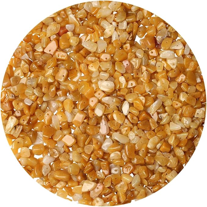 LAIDANLA Yellow Aventurine 400pcs Natural Chip Stone Beads 5-8mm Healing by LAIDANLA