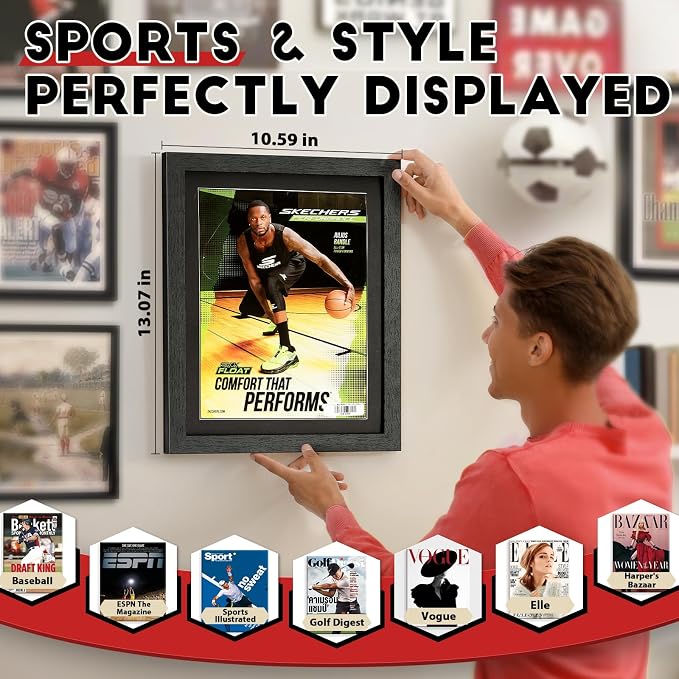 JupDec Sports Magazine Frame 2 Pack, Premium Wood Display Case - Image 5