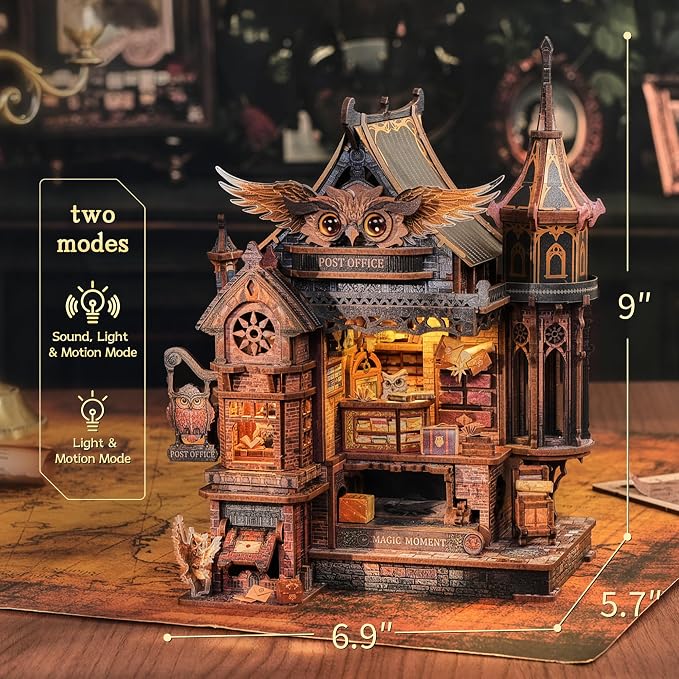 FUNPOLA LED 3D Wood Puzzle Owl Post Office, Dynamic Model - Image 2