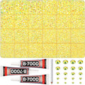 31000Pcs Yellow Rhinestones for Bedazzling, Flat Back Resin Rhine Stone Diamond by Worthofbest
