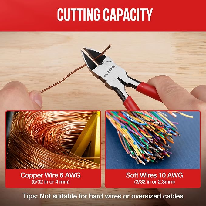 WORKPRO 2 Pack Wire Cutters, 6 Inch Precision Flush Cutters, Side Cutters | - Image 6