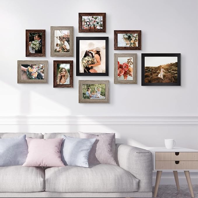 LUCKYLIFE Picture Frames Collage Wall Decor 10-Pack, Gallery Wall Frame Set - Image 3