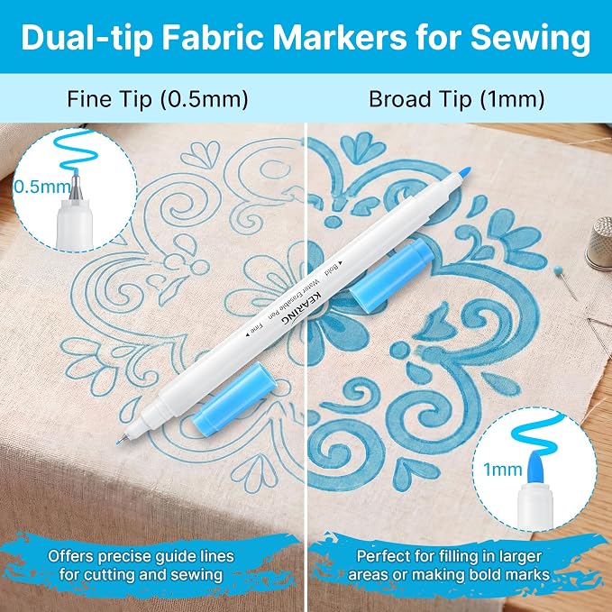 Avenuebool Fabric Markers for Sewing, Water Soluble Fabric Marker, Disappearing - Image 4