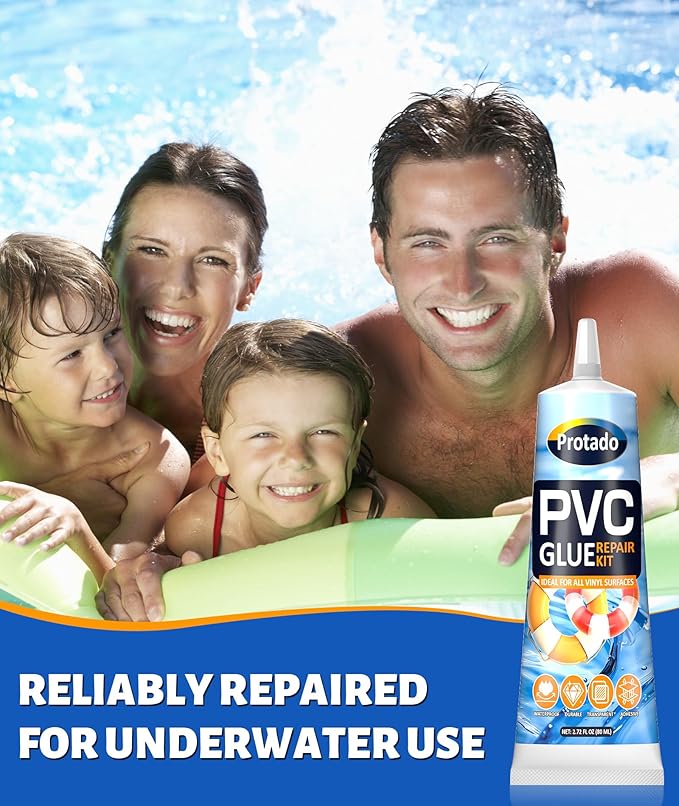 Air Mattress Patch Kit, Heavy Duty Waterproof Vinyl Repair Patch Kit, 80 ML Inflatable Patch Repair Kit for Air Mattresses, Swimming Pools, Hot Tubs, PVC Boats, Tent, Kayaks, Inflatable Toys