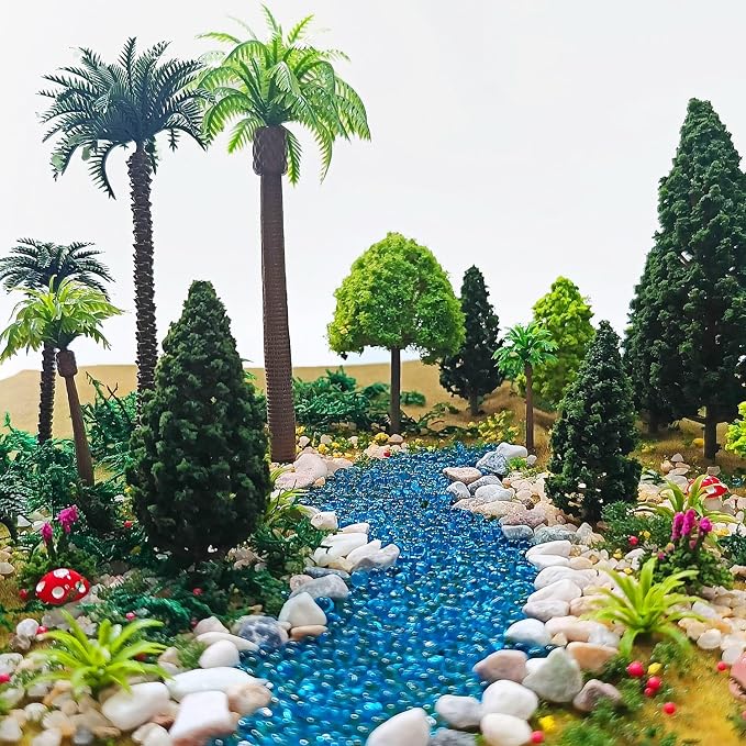 42Pcs Diorama Supplies Kit, Model Trees, Miniature Palm Trees, Architecture Tree - Image 4