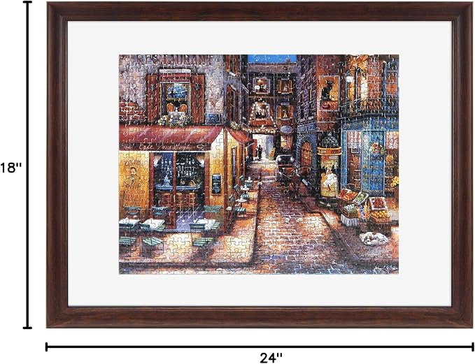 MCS 18x24 Puzzle Frame for Finished Puzzles, Walnut Woodgrain Vertical & - Image 6