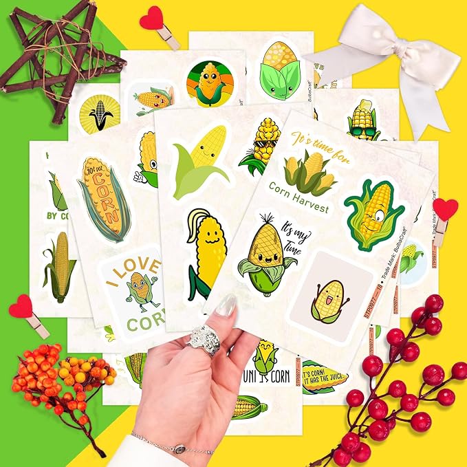 BulbaCraft Corn Stickers for Water Bottle and Laptop - Image 7