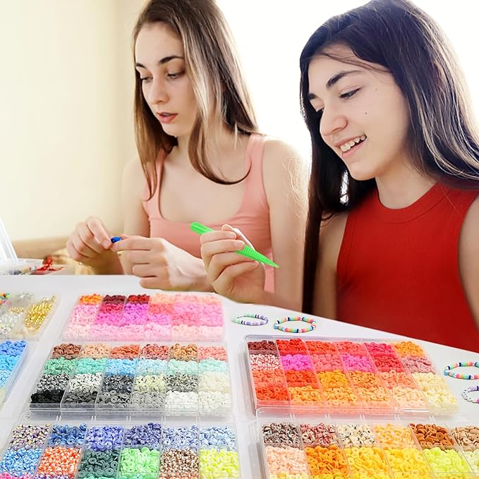 Redtwo 30000 Pcs Clay Beads Bracelet Making Kit, 9 Boxes 192 Colors Friendship - Image 5