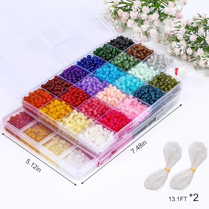 XSEINO 5700PCS 4mm Round Glass Beads - Image 2
