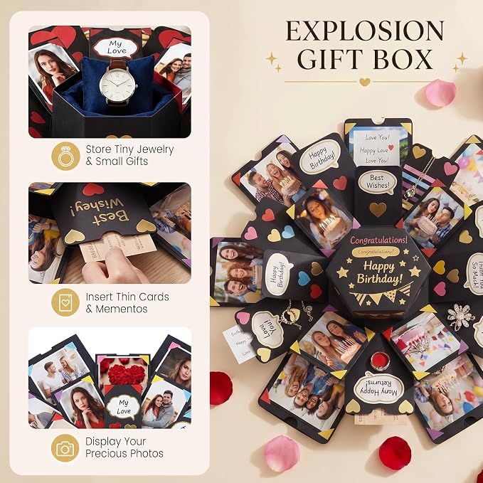Koogel Explosion Gift Box, DIY Custom Scrapbook Photo Album Surprise Box - Image 3