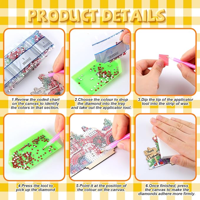 YooNotee 12 Sets Interchangeable Seasonal Diamond Art Tabletop Decorations - Image 4