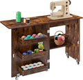 VIVOHOME Folding Sewing Table for Sewing Machine, Sewing Desk by VIVOHOME