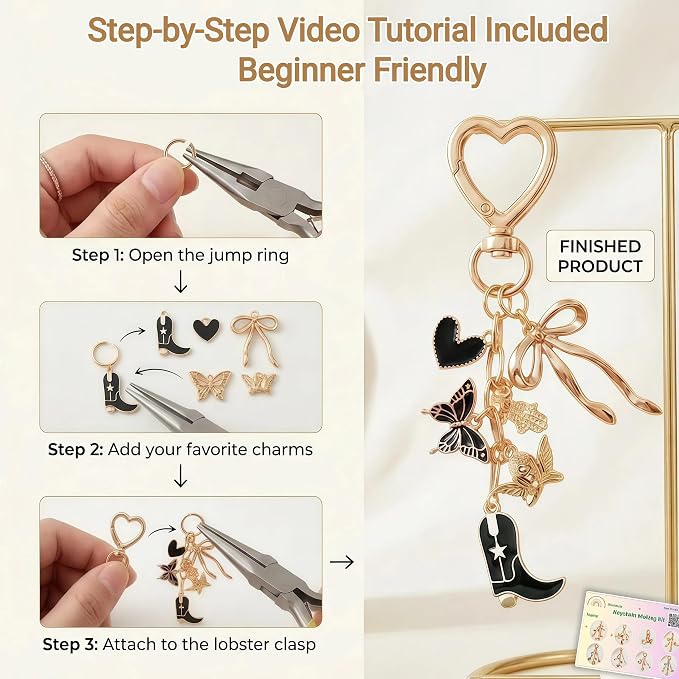 NewOasis 768Pcs Lip Gloss Keychain Making Kit, Jewelry Making Kit - Image 6