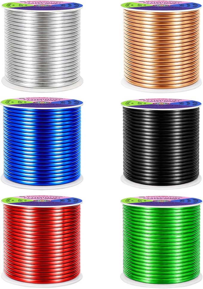 Mandala Crafts 13 GA Black Red Green Assorted Anodized Aluminum Craft Wire | - Image 2