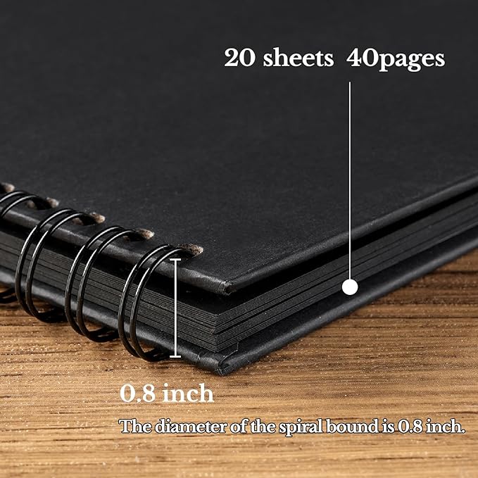 potricher 8 x 8 Inch DIY Scrapbook Album 40 Pages Hardcover Kraft Paper Scrap - Image 4