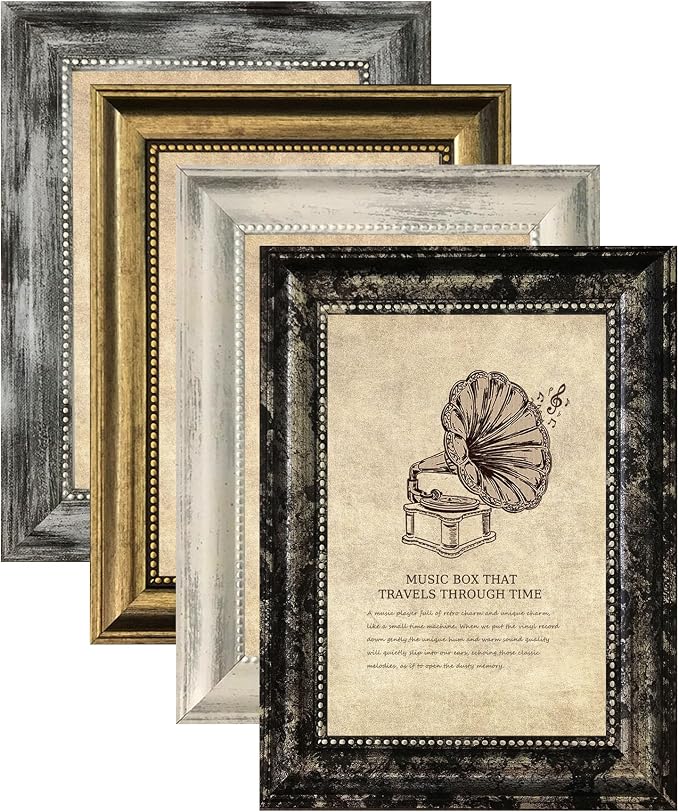 8x10 Picture Frames Set of 4- Rustic Retro Photo Frame - Image 9