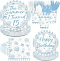 168 Pcs Summer 15th Seashell Birthday Party Decorations Serves 24 | Coastal by Greencian