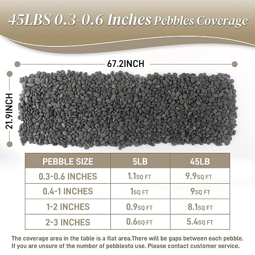 Quibbay 45 LB Natural River Rocks Mexican Beach Pebbles, 0.3-0.6 Inch Natural - Image 7