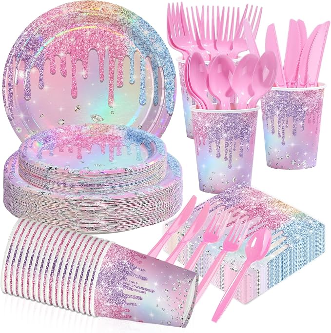 168Pcs Iridescent Birthday Party Decorations by Greencian
