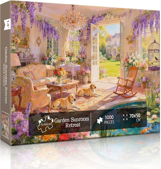 Garden Sunroom Retreat Puzzles for Adults 1000 Pieces, Impossible Hard - Image 3