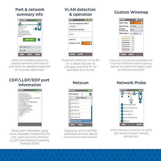 TREND Networks | R151005 | NaviTEK NT Plus | Touchscreen Copper Cable Network Troubleshooter | Includes Network Service Detection, Traffic Monitoring & Built-in PDF Reporting