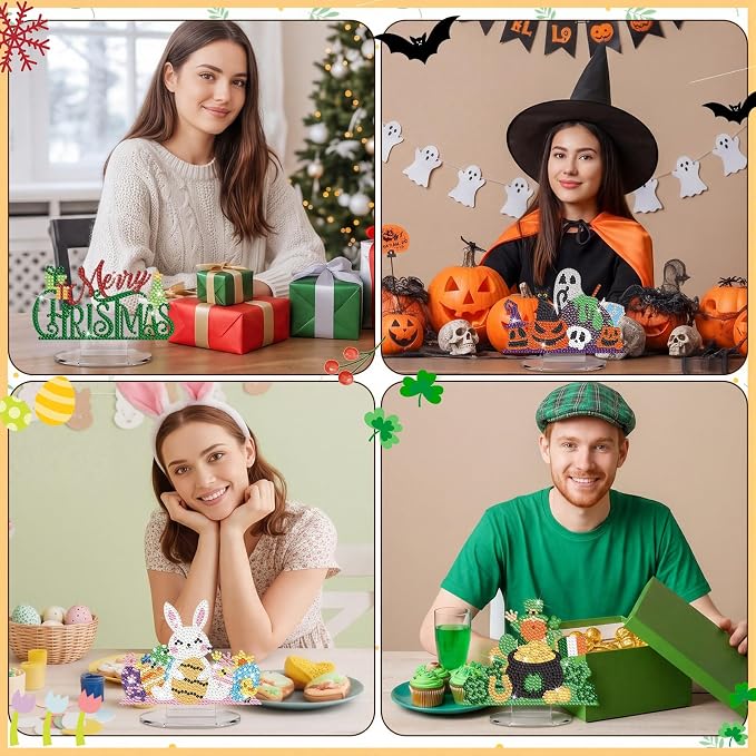 YooNotee 24 Sets Interchangeable Seasonal Diamond Art Tabletop Decorations - Image 6