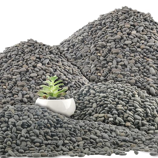 Quibbay 45 LB Natural River Rocks Mexican Beach Pebbles, 0.3-0.6 Inch Natural by Unknown