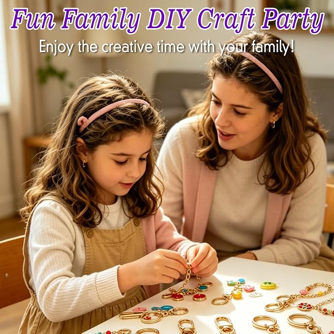 Pjordo 410Pcs Charm Lip Gloss Keychain Making Kit, DIY Keychain Kit Include 152 - Image 2