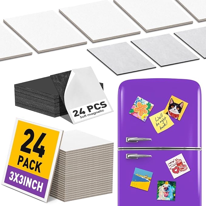 ESRICH 24 Pack 3x3IN Mini Magnetic Canvas Panels, Small Canvases by ESRICH