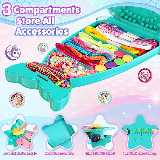 Euclidean Cube 2-in-1 Friendship Bracelet Making Kit, Arts and Crafts - Image 3