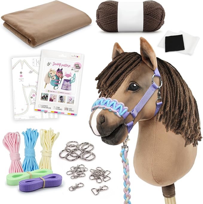 kullaloo DIY Hobby Horse Sewing Material Kit Make a Brown Stick Pony by kullaloo