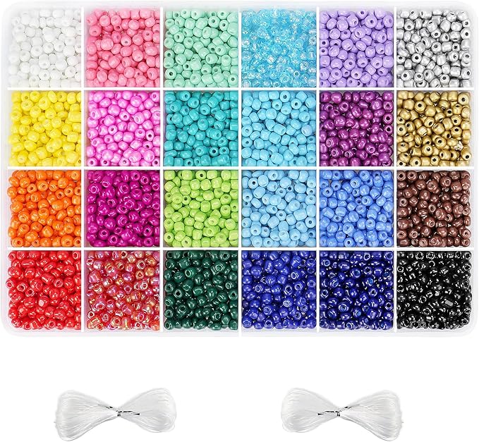 4500pcs Seed Beads 24 Colors 4mm Round Beads by Unknown