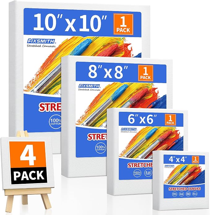 FIXSMITH Stretched Canvas for Painting, Pre-Primed Canvases Wood Framed Canvas by FIXSMITH