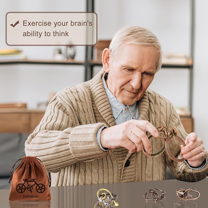 9 PCS Metal Brain Teaser Puzzles Disentanglement Puzzles Lock Puzzle Games Set - Image 6