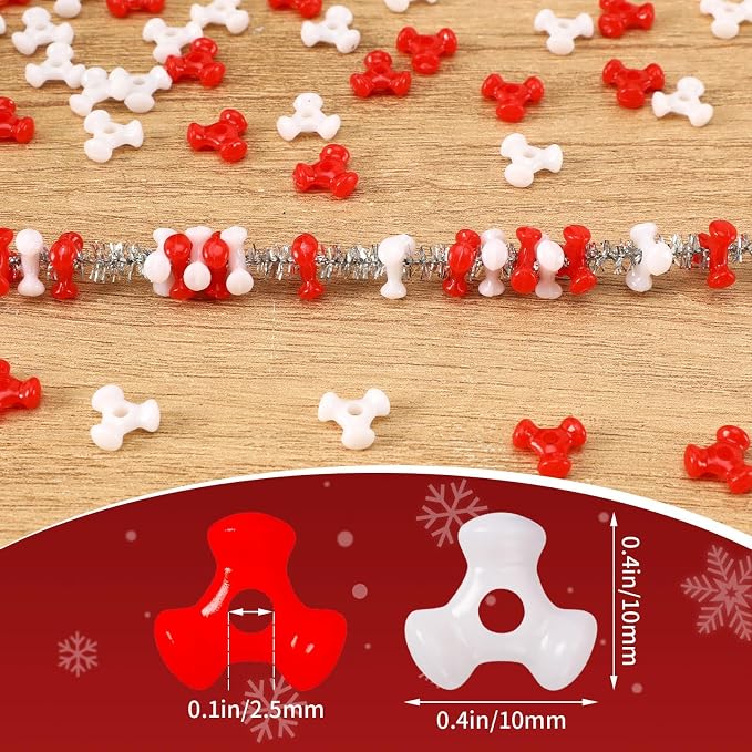 UPINS Red White Tri Beads - Image 2