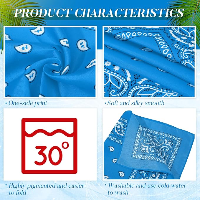 100 Pack Bandanas Unisex Paisley Bandanas Bulk Multi Purpose Cowboy Head Wrap - Image 3