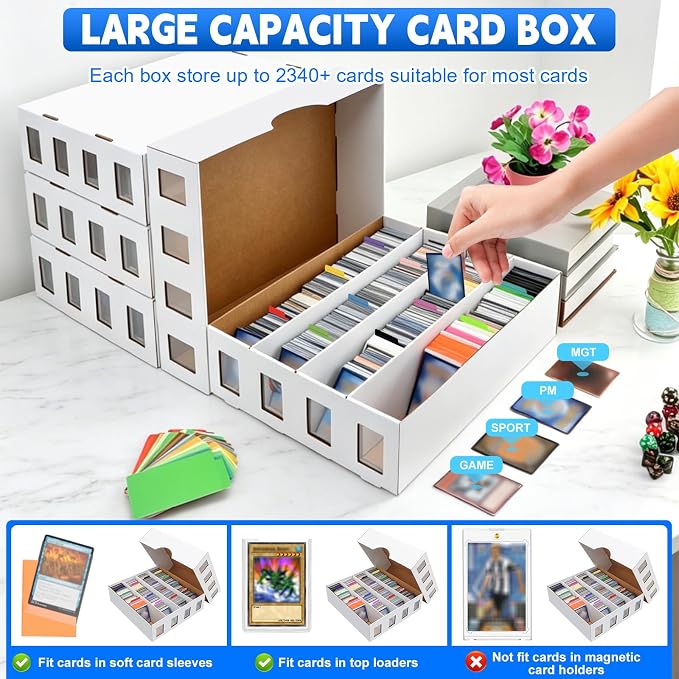 8 Pack Trading Card Storage Box 25000+ Count Cards Storage Box - Image 4