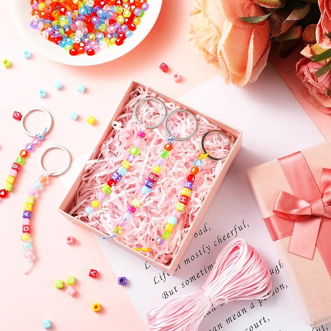 Landical 564 Pcs DIY Bead Keychain Kit Key Chain Making Craft Adjustable Letter - Image 4