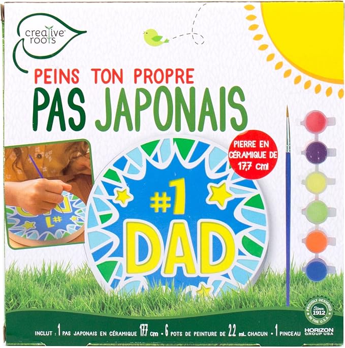 Creative Roots Paint Your Own #1 Dad Stepping Stone, Paintable Ceramic 7 in. - Image 2
