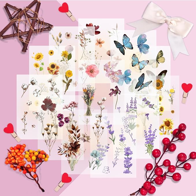 BulbaCraft Transparent Flower and Butterfly Stickers - Image 9