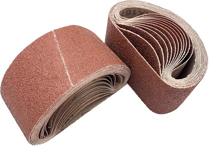 24 Pcs 2.5X16 Inch Sanding Belts, Aluminum Oxide 2-1/2 x 16 sanding belts Sandpaper for Belt Sander, 8 Each of 40 60 80 Grits