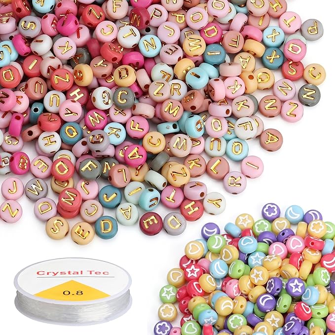 1500PCS Colourful Letter Beads and Mixed-Style Beads by SUTOUG