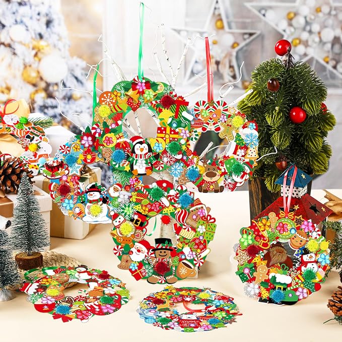 Hollowfly 48 Sets Christmas Wreath Craft Kits - Image 5