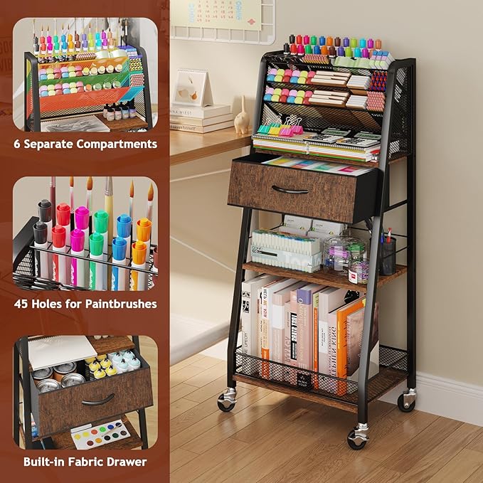 Homsorout 3 Tier Rolling Cart - Image 3