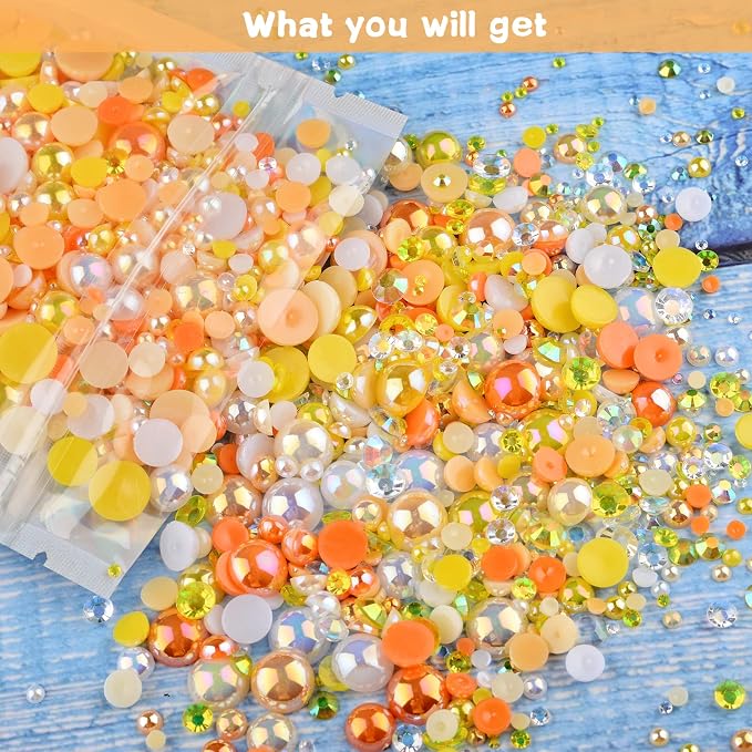 3900+ Pcs Rhinestones and Pearls Kit, 2-10mm Flatback Gems - Image 7